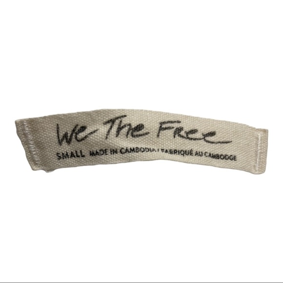 We the free ribbed hi low T-shirt white long sleeve size small viscose blend - Picture 10 of 10